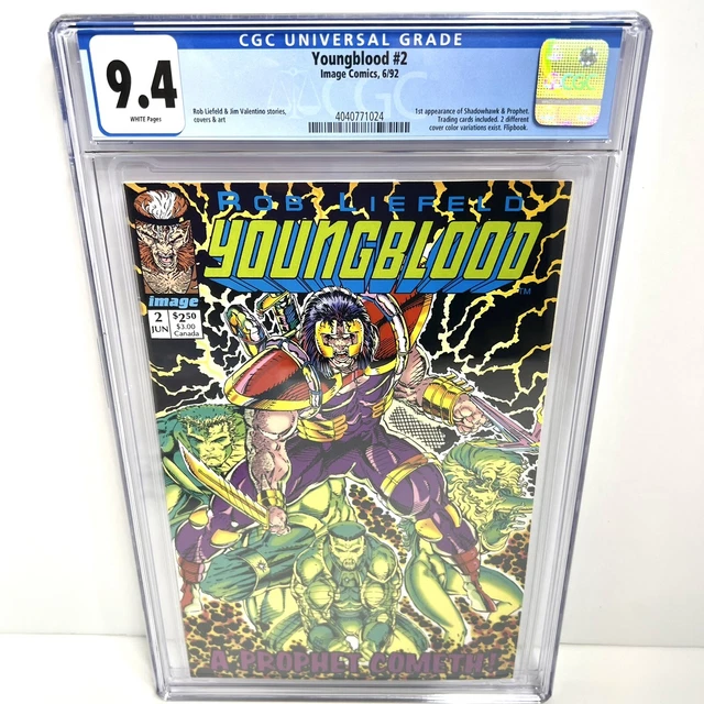 Youngblood #2 Green Cover 1st App Shadowhawk & Prophet CGC 9.4 Image Comics