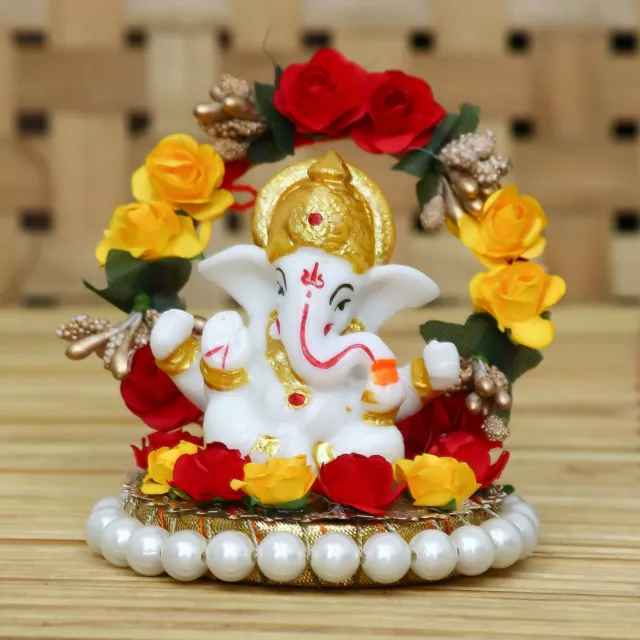 Indian traditional Handcrafted Ganesh Statue for Car Dashboard, Pooja & Gift