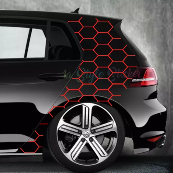 Auto Seitenaufkleber Waben Set Rauten Hexagon Auto Folie Seite Honeycomb  Muster
