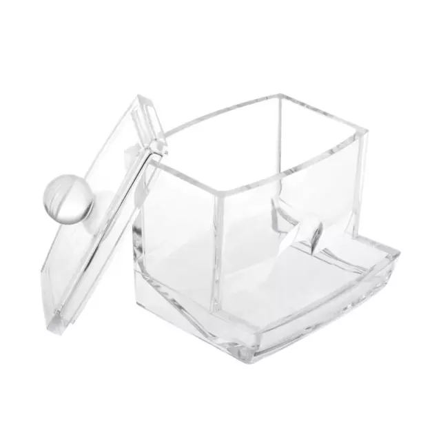 Clear Acrylic Cotton Pad Swab Q-tip Storage Bud Holder Case Makeup Box X3R9 L9R4 2