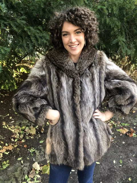 Vintage Canadian Made Raccoon Fur Coat