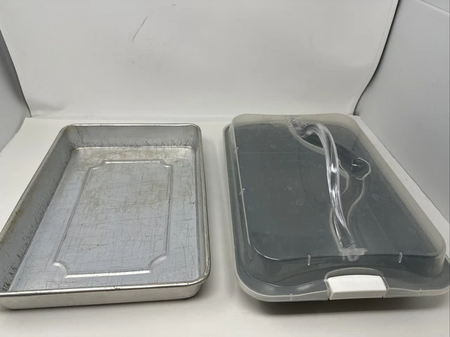 Lote de 2 sartenes para hornear horno de metal - una con tapa - sin marca - envío gratuito