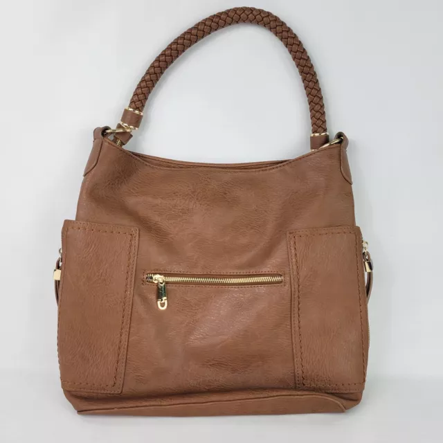 Miztique The Grace Hobo Purse with Braided Handle in Brown Vegan Leather  Bag