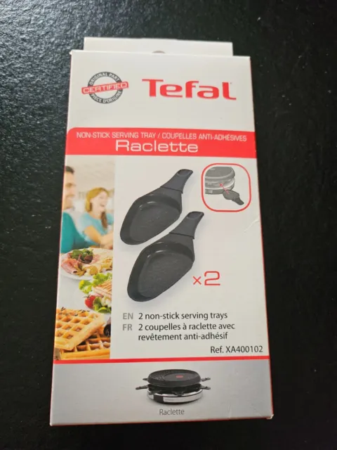 Tefal XA400202 Accessoires pour Raclette Lot de 2 Coupelles Carrées avec  Revêtement Anti-Adhésif