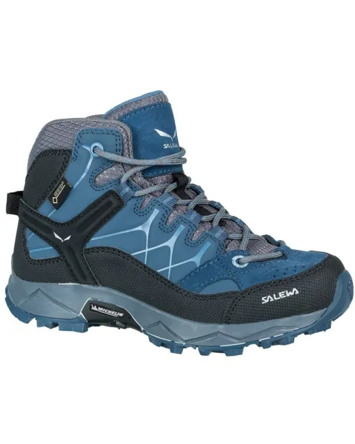 Salewa Jr Alp Trainer Mid GTX Gore-tex Shoes Child, Dark Denim/Charcoal