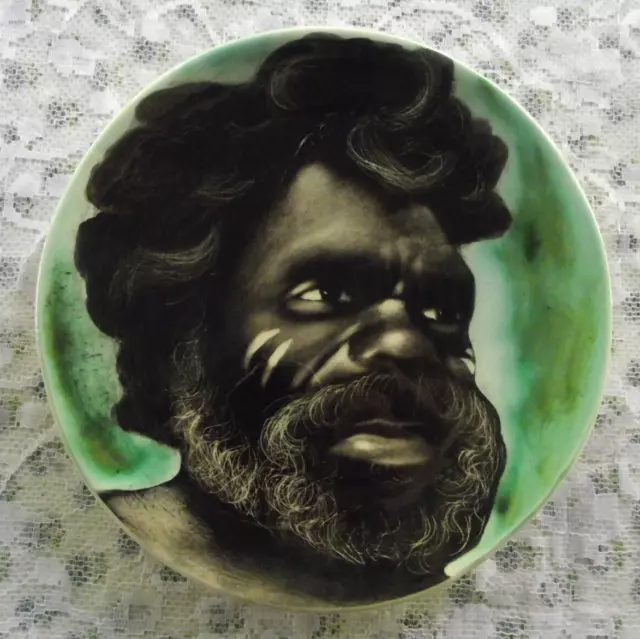 Retro Vintage MARTIN BOYD (Australia) Ceramic Plate/Wall Hanging: Aboriginal Man