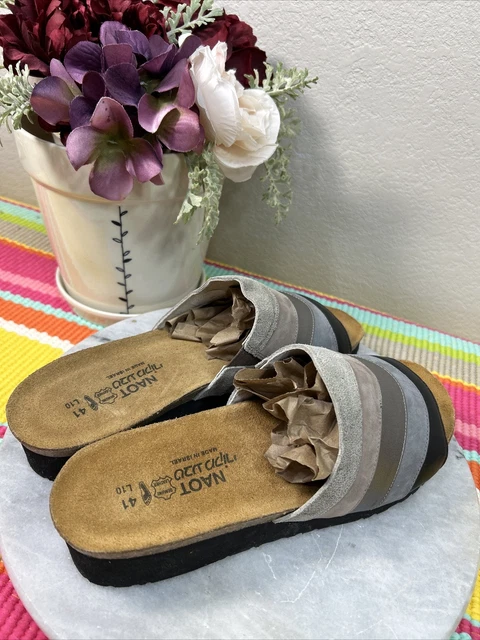 NAOT Sewing Embroidery Slide Leather Suede Colors Sandal Women’s Size 41 US 10 M