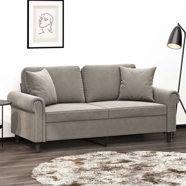 Sofa Sectional Couch with Pillows and Cushions for Living Room Velvet vidaXL