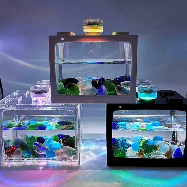 USB Mini Fish Tank Small Aquarium Betta Aquarium Office 1 Desktop K7U7 T3Z4 8
