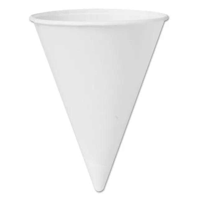 SOLO Cup Company Bare Treated Paper Cone Water Cups, 4 1/4 oz., White, 200/Bag