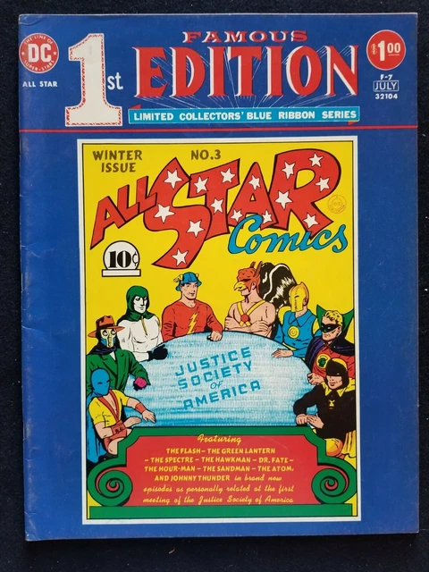 Famous 1st Edition Blue Ribbon Series All-Star Comics 3 Treasury Reprint 1975 F7