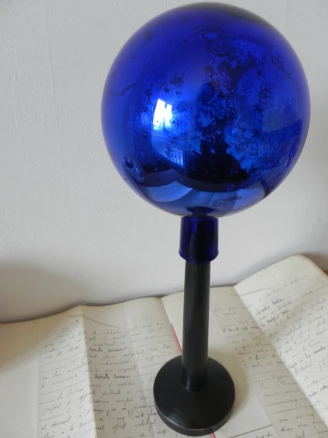 ANCIENNE BOULE DE Noël en verre mercurisé XIXe décor de Pierrot EUR 89,00 - FR