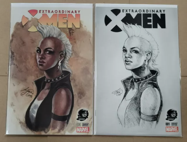 Extraordinary X Men #1 Phantom Variant Set Color & Sketch Storm