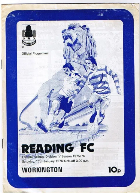 Reading v Workington 1975/6