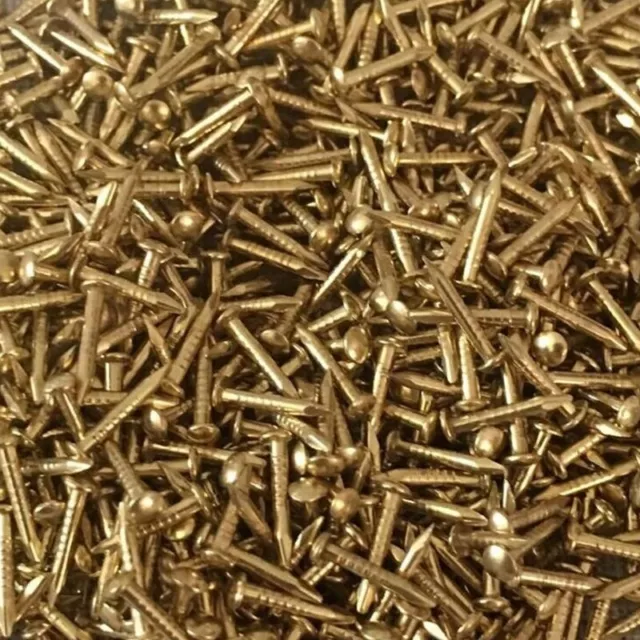 100PCS Round Head Gold Solid Brass Panel Pins Nail Tack Pure Copper Nails