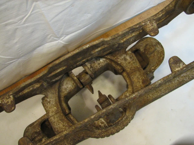 Vintage Myers Unloader Hay Trolley Pulley Farm Barn Architectural Iron Ashland C 9