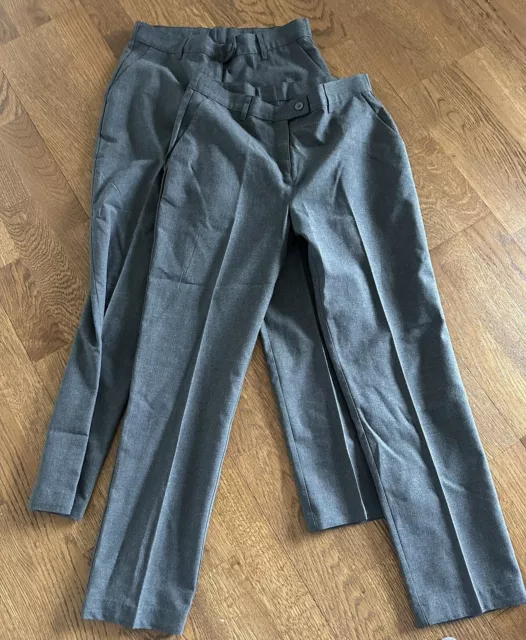 Marks & Spencer Grey School Trousers x 2 11-12 Years New