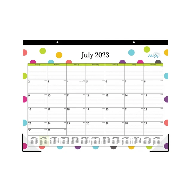 BLUE SKY 20232024 Academic Year Teacher Monthly Desk Pad Calendar