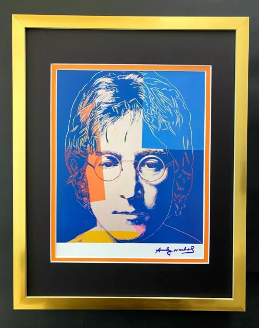 Andy Warhol  1984 Signed John Lennon Stunning Print Matted To11X14 List $549=