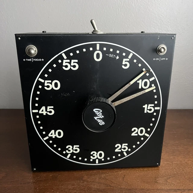 Temporizador vintage Gra Lab modelo 300 brillo cuarto oscuro de 1 hora fotografía funciona foto