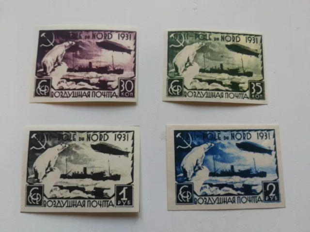 Briefmarken Sowjetunion 1931 Polarfahrt Graf Zeppelin FAKSIMILIE