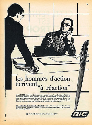 PUBLICITE ADVERTISING 035 1960  BIC   stylo cartouche à réaction