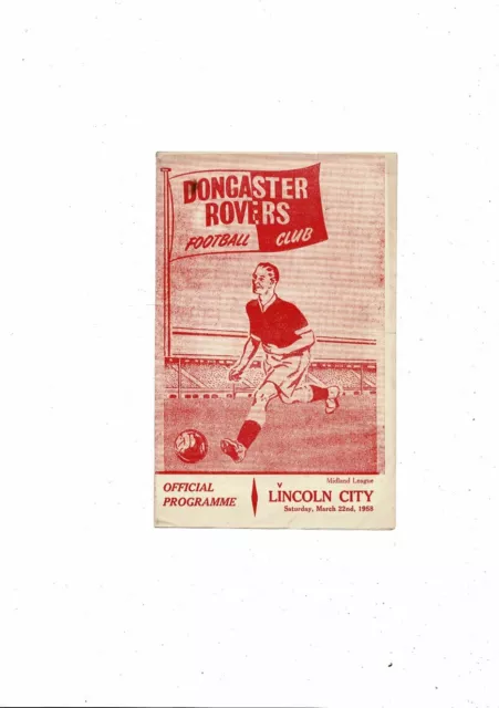 1957/58 Doncaster Rovers v Lincoln City Midland League Football Programme