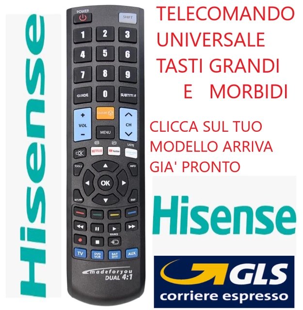 Telecomando Universale Hisense Hisense ER22601B Telecomando Ricambio Originale Per Tv Televisori Hisense Telecomando Tv - Foto 7