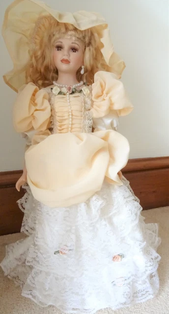 Knightsbridge Collection Porcelain Doll Camilla Brown Eyes Blonde Hair 18"/46cm