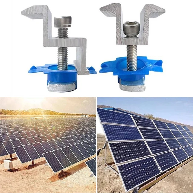 Totalmente nuevo soporte panel solar 12 piezas abrazaderas de aleación de aluminio extremo/clip medio