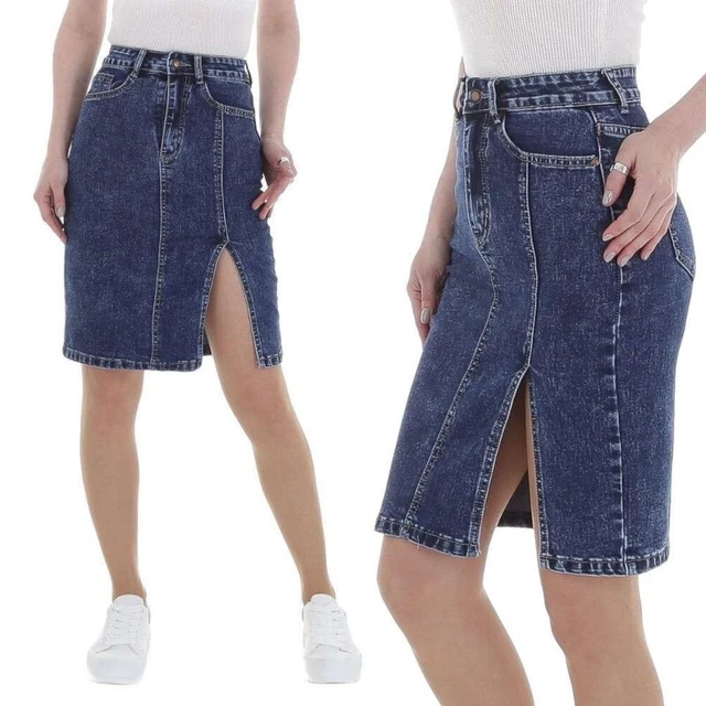 Gonna jeans deals a vita alta