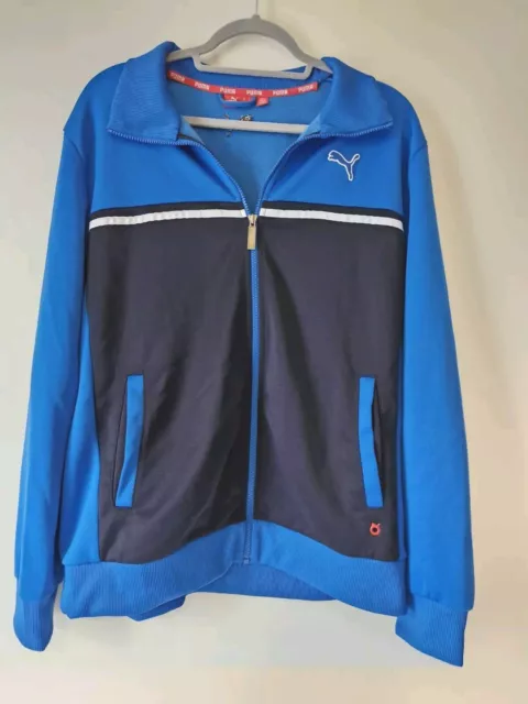 PUMA  Tracksuit Top Track Jacket Navy Blue Full Zip Mens Size Large.