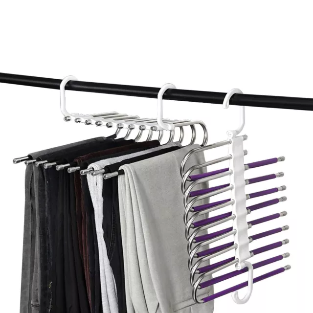 Multifunctional Pants Hanger Clothes Organizer Adjustable Pant Storage Rack