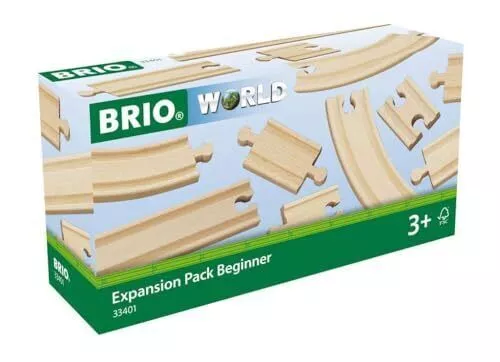 BRIO Erweiterungspaket Anfänger, 11-teiliges Zusatzschienen-Set 1, 33401