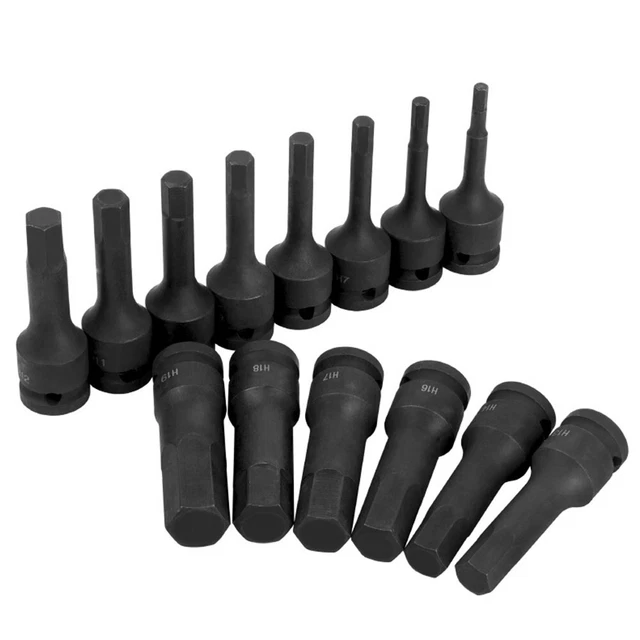 Adaptador de casquillos aire comprimido atornillador de impacto negro taladro eléctrico hexagonal nuevo