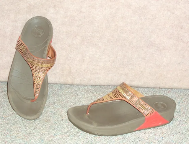 Women's FITFLOP Aztek Chada ultra orange sandals , size 9