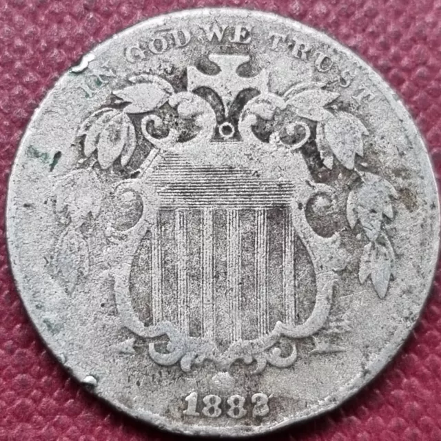 1882 Shield Nickel 5c Better Grade VF Details #70499