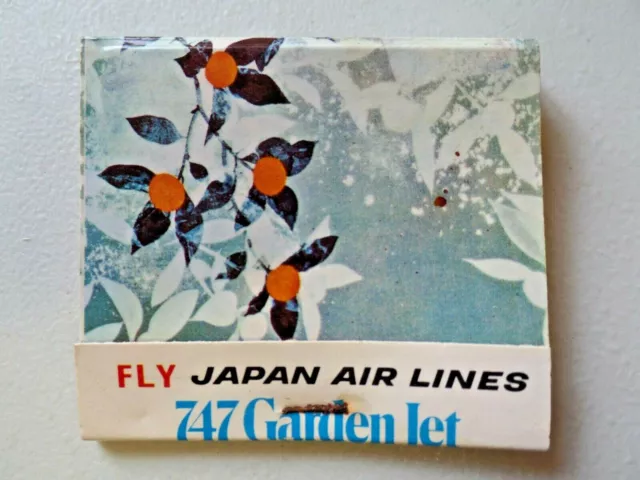 Vintage Fly Japan Air Lines 747 Garden Jet Matchbook Travel Souvenir 5280
