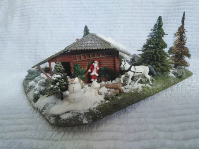 Spur N "Hier Wohnt Der Weihnachtsmann" Zauberhaftes Kleines Winter Diorama 15X12