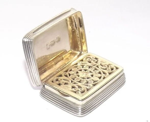 Antique Victorian Sterling Silver Vinaigrette, Joseph Willmore Birmingham 1841