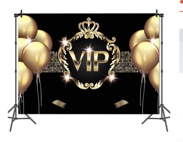 Vip Birthday Sign HAPPY 60TH BIRTHDAY Backdrop 60th Birthday Banner Photo Backdrop Props ...