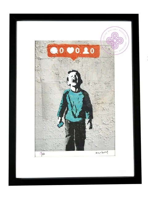 Banksy Original M Arts Edition Lithographie Signée Numérotée /150 + CADRE INCLUS