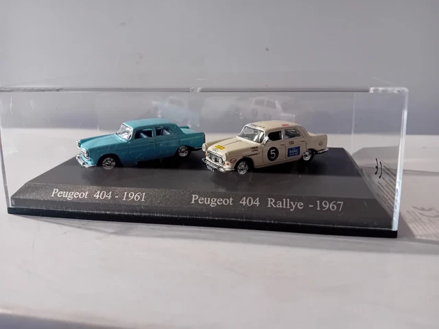 Miniature Norev Atlas 1/87 - Peugeot 404 (1961) Et 404 Rallye (1967) - Boîte Collector - Neuf