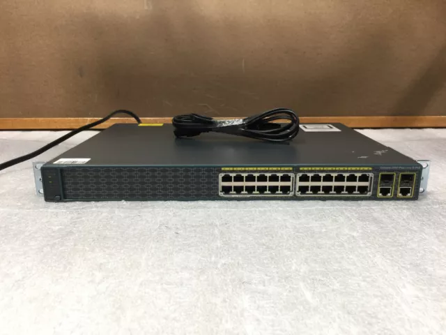 Cisco Catalyst 2960 Series WS-C2960-24PC-L V02 24-Port PoE Switch --TEST/RESET