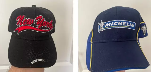 City Hunter & Michelin Baseball Caps New York Original Black Red & Blue Michelin