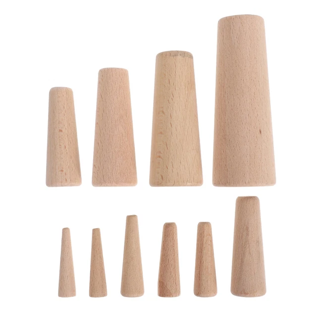 Akozon Marine Boat Wooden Conical Bungs Plugs Set, 10pcs