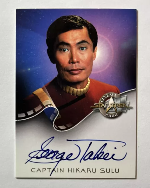 George Takei as Sulu 2000 Skybox Star Trek TOS On Card Auto Autograph A3 *Ding*