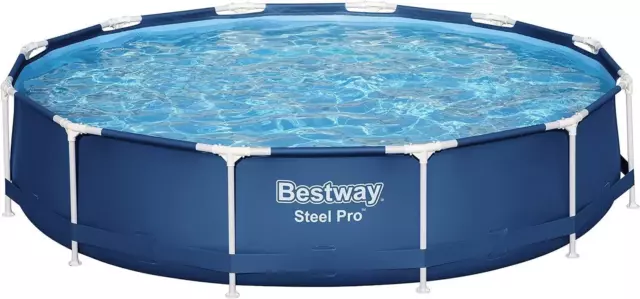 Bestway Steel Pro Swimming Pool, Above Ground Round Paddling Pool, 12ft x 30in