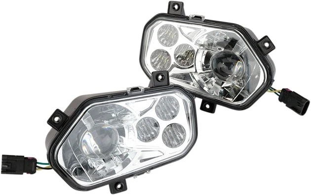 Moose LED Headlights Clear Reflector Polaris Magnum/Predator/RZR/Sportsman