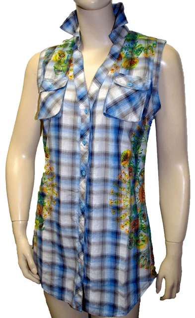 Chemise Desigual Jean & Fleurs Femme - Taille XXL Neuve Avec Étiquettes